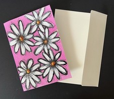 Daisies Hand-Painted Original Framable Blank ...