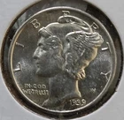 1939 Philadelphia Mint US MERCURY HEAD DIME 90% Silver BRILLIANT UNCIRCULATED