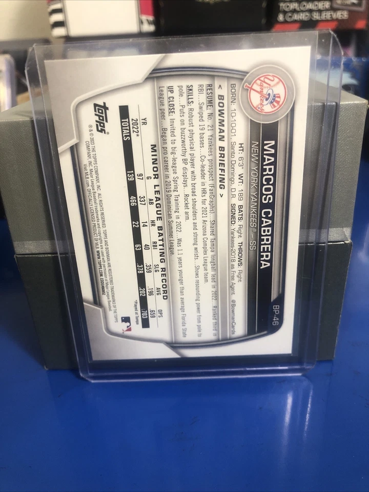 2023 Bowman - Prospects Marcos Cabrera #BP-46 (RC) - Image 2 of 2