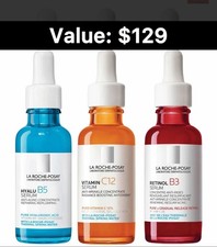 La Roche-Posay Anti-Aging Serum Set: Hyalu B5, Vitamin C  Retinol B3: Exp 2027