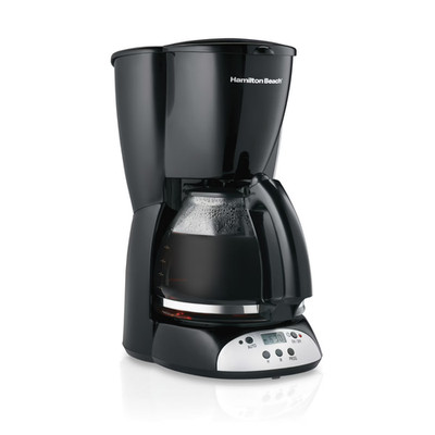 Hamilton Beach 12-Cup Programmable Drip Coffee Maker Glass Pot Black FREESHIP