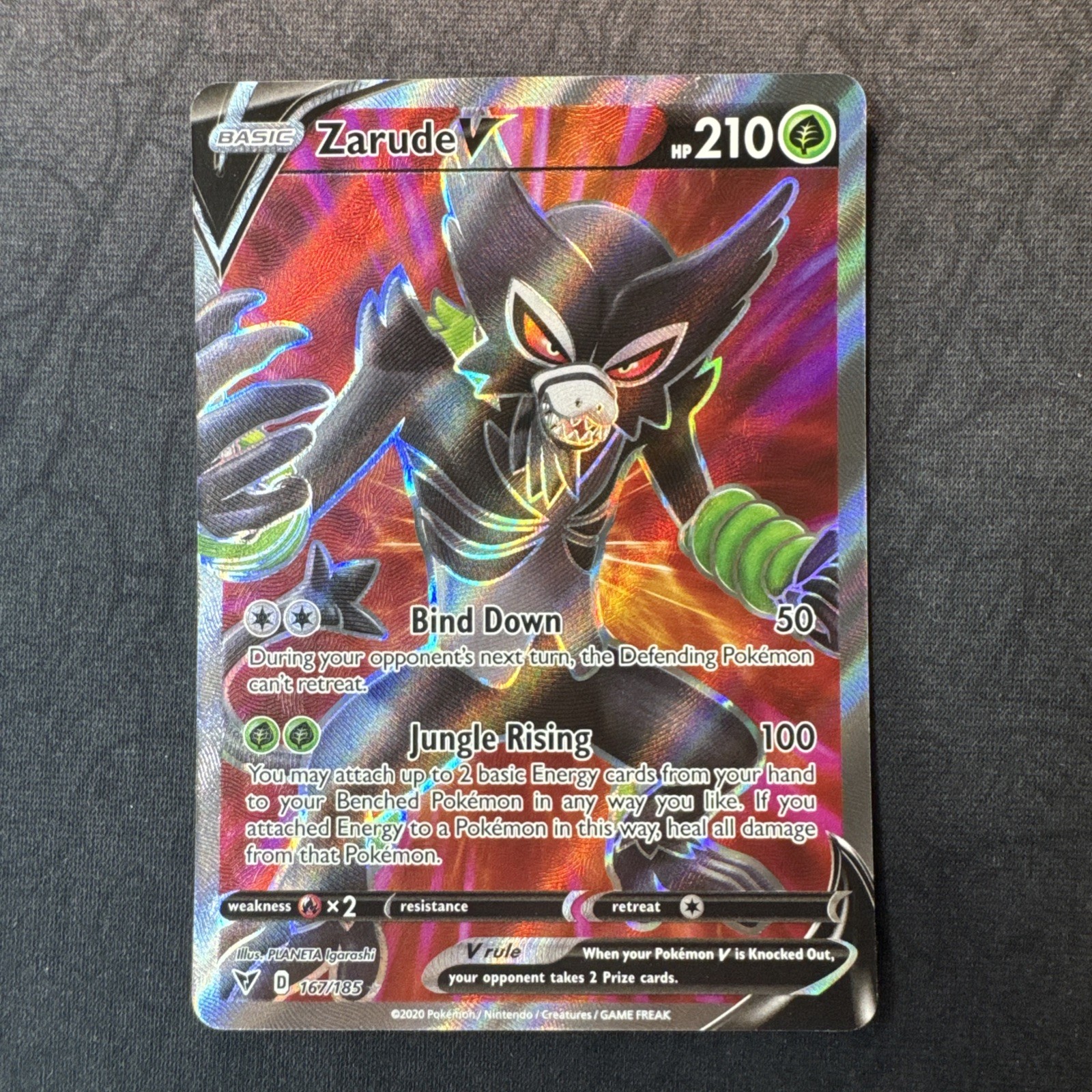 Zarude V (Full Art) 167/185 Swsh04: Vivid Voltage Holo Pokemon Near Mint