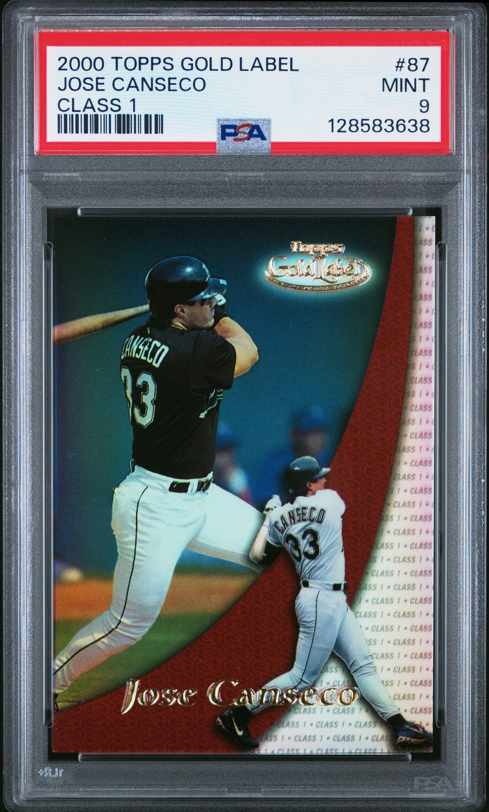 2000 TOPPS GOLD LABEL CLASS 1 #87 JOSE CANSECO PSA 9