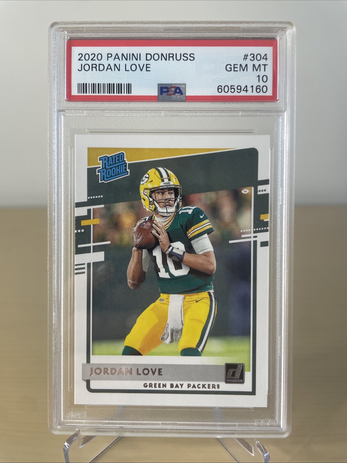 2020 Panini Donruss Jordan Love #304 PSA 10 Rated Rookie Packers NFL Card