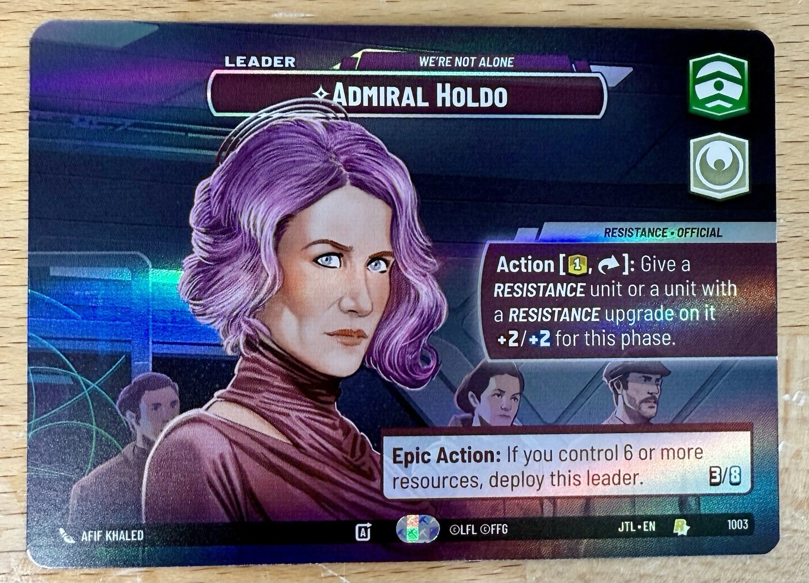Star Wars Unlimited Admiral Holdo #1003 Showcase Jump to Lightspeed