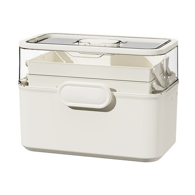 Large Capacity Medicine Box Transparent With lock Safe For Home And Travel Use ~