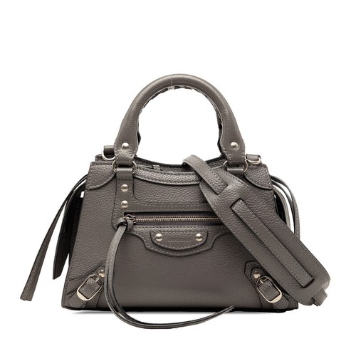 BALENCIAGA Neo Classic City Mini Handbag Shoulder Bag 2WAY Gray Leather Women s