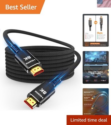 Versatile 30FT HDMI Cable - 8K@60Hz, Supports PS5, Xbox, Projectors & More