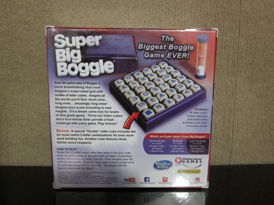 Super Big Boggle The Biggest Boggle Game Ever! Hasbro Gaming 2017 New Sealed - Image 3 of 4