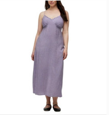 Madewell Layton Midi Slip Dress Womens Size 6 Lavender Purple Striped
