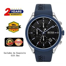 HUGO BOSS 1513717 MEN'S SYNTHETIC RUBBER WATCH BLACK DIAL 44 MM