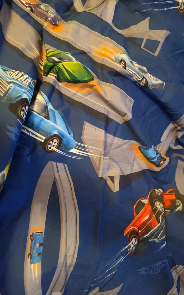 3pc Set AWESOME POTTERY BARN KIDS HOT WHEELS CARS FULL/QUEEN DUVET COVER & SHAMS - Image 2 of 4