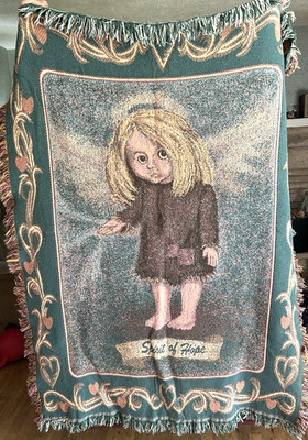 1990s LITTLE MISS NO NAME We Care BLANKET THROW Tear Doll SPIRIT OF HOPE