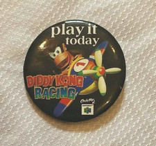 Vintage Diddy Kong Racing Nintendo 64 Promo 2-1/2  Button Pinback 1990s Pin