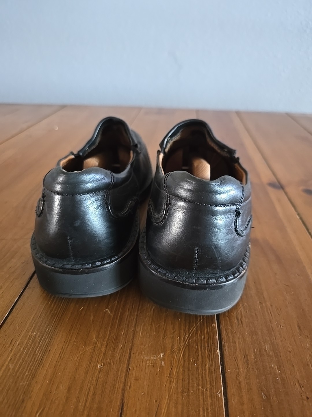 Ecco Loafers Men’s Size 8 Black Leather Slip On Dress Shoes image 6