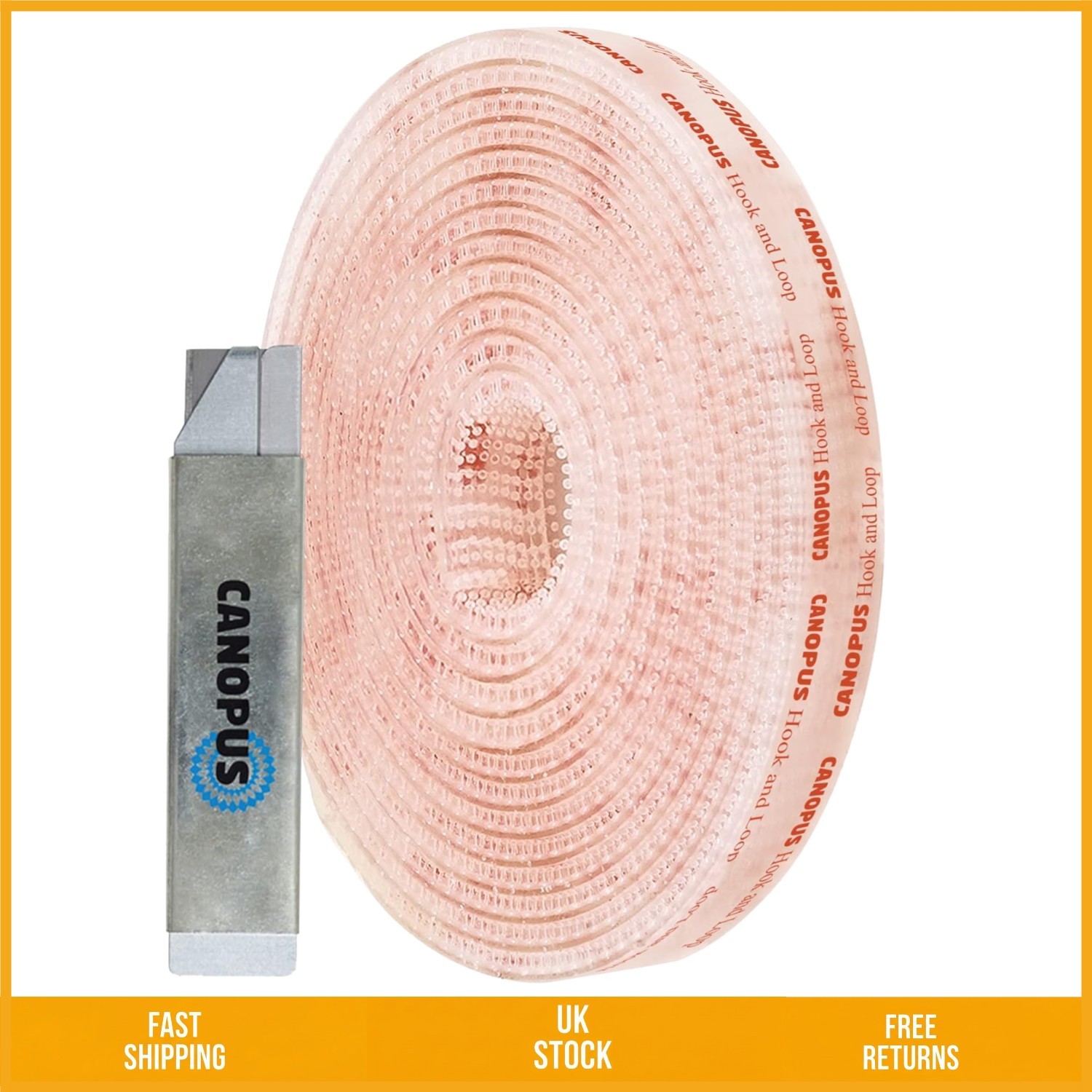 Heavy Duty Waterproof Reclosable Adhesive Fastener Tape Clear 12.5mm x 1m 1PC