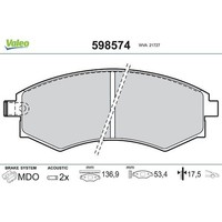 Valeo 598574 Bremsbelagsatz FüR Hyundai KIA Bremse BremsbeläGe
