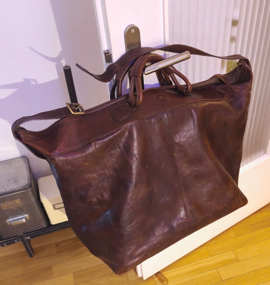 The Bridge Reisetasche / Weekender – echtes Leder – Vintage ca. 1980er ORIGINAL - Bild 3 von 4