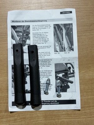 2 Stk Rollstuhl Bremshebel Verlängerung (Set) Breezy Parix Basix Rubix Unix