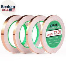 Copper Tape, Copper Foil Tape 4 Sizes 0.2/0.24/0.3/0.4Inch X72.6Ft, Copper Foi