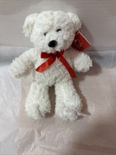 MS Teddy Bear Red Bow Plush Stuffed Animal 9"