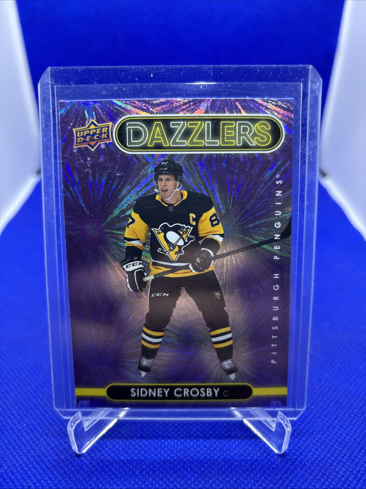 Sidney Crosby 2021-22 Upper Deck Series 1 Purple Dazzlers SP #DZ-35 Penguins