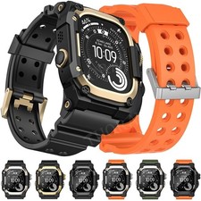 For Apple Watch Ultra 3/2/1 49mm Silicone Band Strap  Heavy Duty Bumper Case