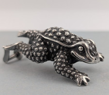 Vintage Barry Kieselstein Cord Sterling Silver Figural Frog Toad Belt Buckle