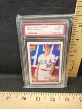 PSA Graded Mint 9 Jason Giambi 1991 Topps Traded Baseball Rookie Card. rookie card picture