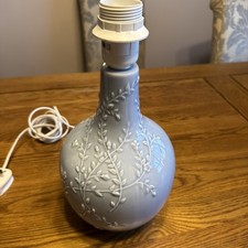 Vintage Ceramic Table Lamp Base Embossed Floral H 12.5”