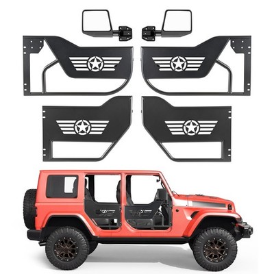 Uimoso Jeep Tube Doors with Mirrors for 2018-2026 Wrangler JL JLU 4-Door