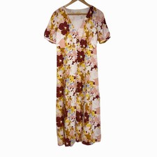 Sezane Sollie Dress Floral Midi Women's 36/ US 4 Silk Button Front