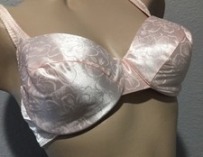 Vtg Pink Vassarette Second Satin Nylon Bra 36C
