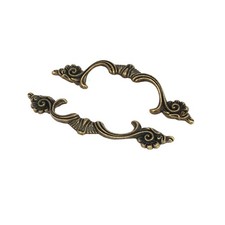 Drawer Dresser Vintage Style Metal Pull Handle Bronze Tone 64mm Spacing 2pcs