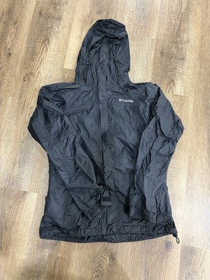 Columbia Rain Jacket Men s S Black  Omni-Tech Hooded Jacket