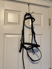 Schockemöhle Black Leather Flash Noseband Dressage Bridle size 2/Full