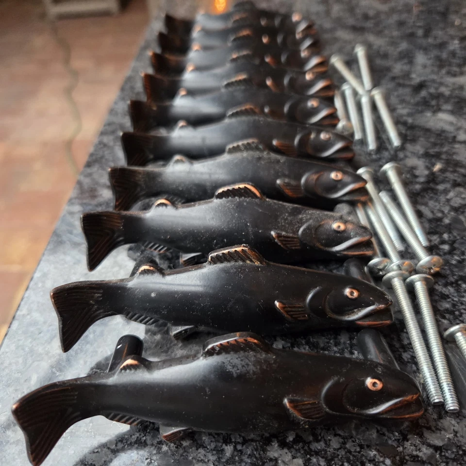 Atlas Homewares Fish Collection 4 pulgadas tirador, acabado bronce veneciano (LOTE DE 10) Foto 3 de 4