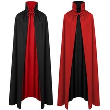 Reversible Vampire Stand Collar Cloak Witch Cape Halloween Costume 59