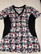 Women  s Ladies Nursing Healthcare Work Uniform Scrub Shirt Top White Cross S