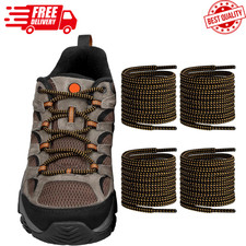 2Pairs Shoelaces for Merrell Replacement Round Laces 48Inch Black yellowcombo
