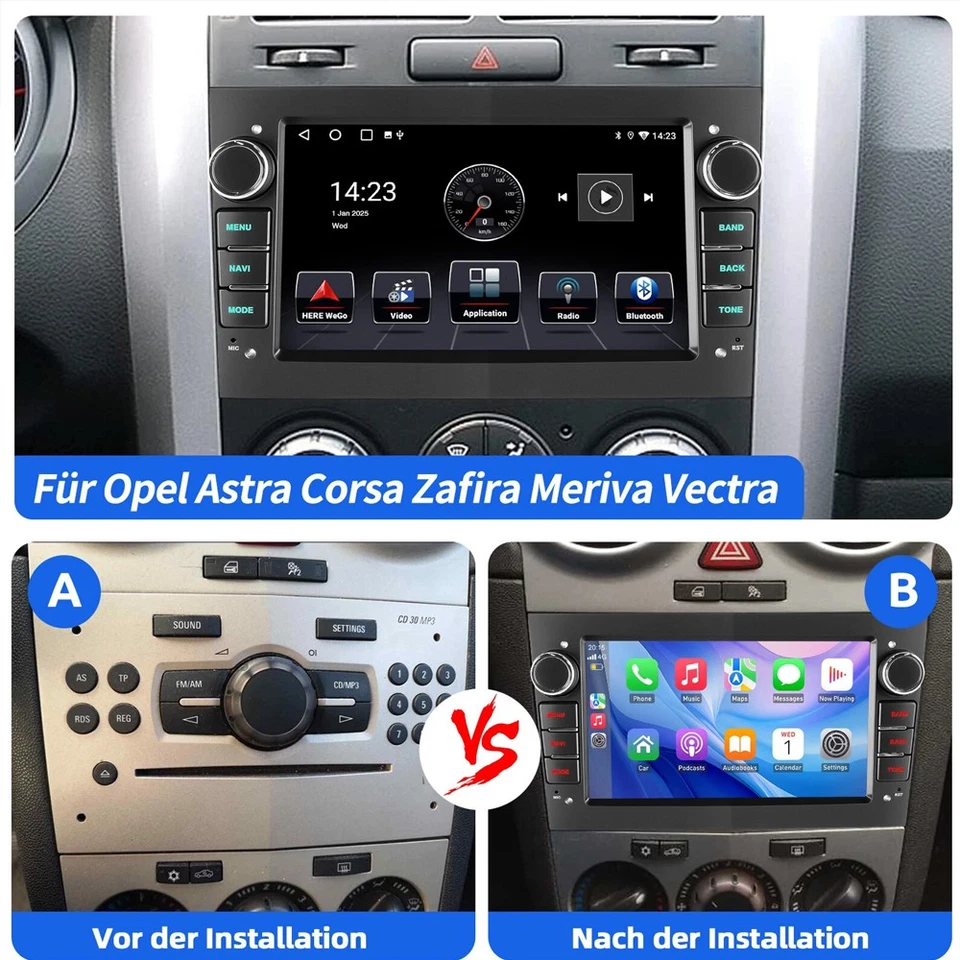 DAB+ Für Opel Astra H Corsa C D Meriva Zafira A B Autoradio 2+64G Android 15 KAM - Bild 4 von 4