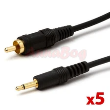5 Pack RCA to 3.5mm Audio Cable 6FT Audio Cable Mono 3.5mm AUX Adapter RCA Cord