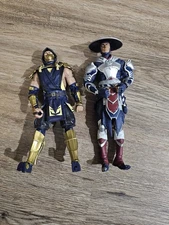 Mortal Kombat 7-INCH SCORPION BLACKOUT & RAIDEN DEFENDER DELUXE FIGURE SET *READ