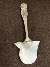 Art Deco U S Sterling Co., Sterling & Shell Mermaid Pattern Caviar Spoon