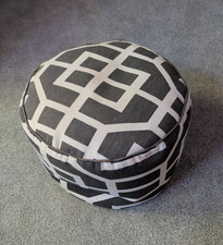 Dorm Ready Cylinder Pouf - Hand Woven - Polly Bead Filled 18" x 13  Boho Decor