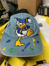 Vintage Donald Duck Goofys Hat Co Disney Denim Strapback Adjustable Hat Cap Blue