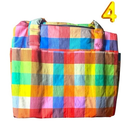 BAGGU Madras Small Cloud Carry On Cloud Madras New with Tags HTF 4