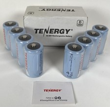 Tenergy STANDARD NiMH 1.2V Rechargeable Batteries Size D - 8 Pack - 90111 - NEW