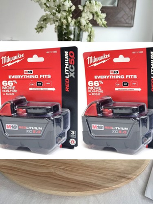 #ad 2PCS Milwauke 48 11 1850 M18 REDLITHIUM XC 5.0 Ah Battery $89.99