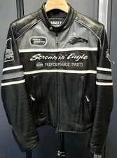 Men's Harley Davidson screamin eagle Jacket, Handmade Premium cowhide leather